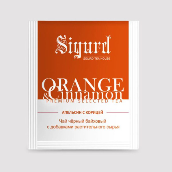 Чай SIGURD BLACK ORANGE$CINNAMON черный Апельсин с корицей 30 шт*2 гр, уп