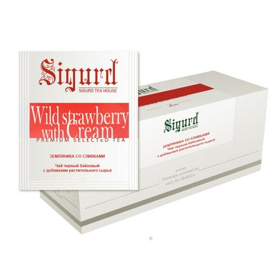 Чай SIGURD WILD STRAWBERRY WITH CREAM черный Земляника со сливками 30 шт*2 гр, уп