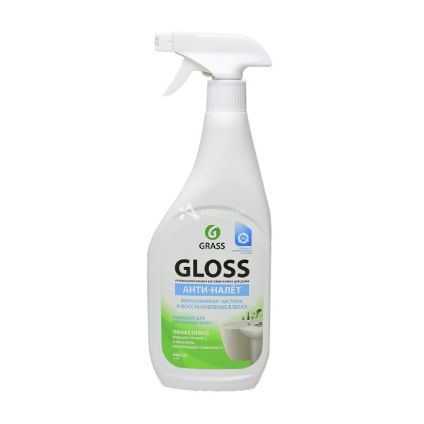 GraSS Средство для ванной от известкового налета и ржавчины GLOSS Спрей 600 мл (8шт/кор)