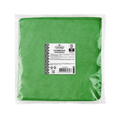 Салфетка микрофибра Горница ЗЕЛЕНАЯ  30*30 (уп 10 шт)