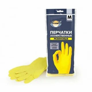 Перчатки резиновые (хозяйственные) АВИОРА 5 звезд, размер М,  пара