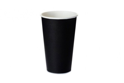 НВ90-530 Стакан бумажный одноразовый 400 мл. (Black, 50/туба, 800/кор.)